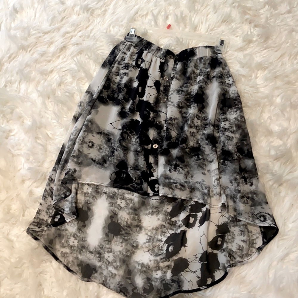 Forever 21 High-Low Tye Dyed Skirt with buttons